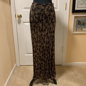DKNY brown floral full length skirt size 8